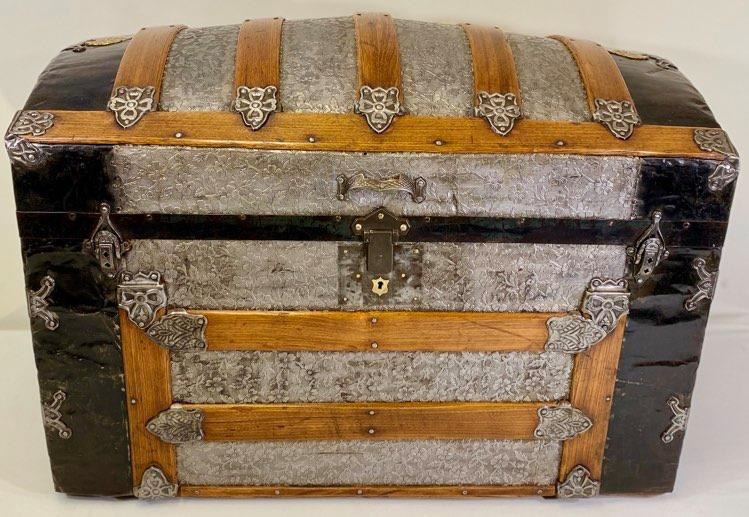 Antique 1800's Dome Top Steamer Trunk